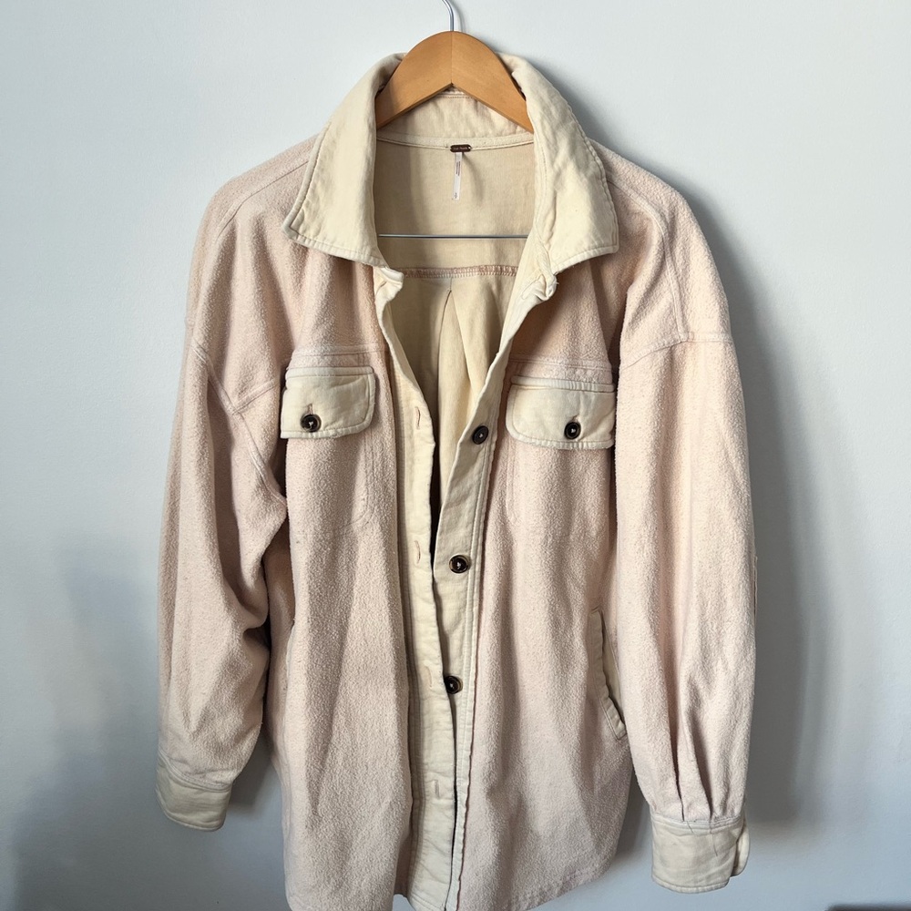 Free People Ruby Shacket in Pink Lemonade